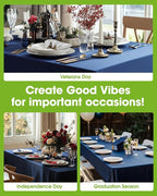 Pureegg Plastic Table Cloth Disposable 10 Pack, 54 x 108 Inch Table Cloths, Patriotic Decorations, Thanksgiving, Veterans Day Tablecloths, Rectangle, Plastic Cover, Leakproof & Sturdy, Navy Blue