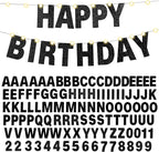 TaoBary 112 Pcs DIY Letter Kit Glitter Customizable Banner Letters Include 107 Letters and Numbers 3 Rope and 2 Needles for Birthday Halloween Christmas Wedding Valentine Party Decor(Black)