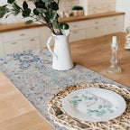 Snycler Table Runner Boho Table Runners Vintage Elegant Farmhouse Table Center Linen Decor for Home Dining Party Entrance (13x108 Inch) Boho-White