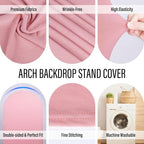 LEBENGURU Upgraded 7.2FT Wedding Arch Cover, Dusty Pink Spandex Fitted Arch Backdrop Cover, Round Top Chiara Stand Covers for Birthday Party Baby Shower Banquet Balloon Décor