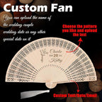 10 PCS Custom Fans Personalized Folding Fans for Line Dancing Wooden Hand Fan Wedding Favors Bulk Fans for Guests Party Event Use (Style12)