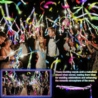 100 PCS Light Up Wands for Wedding, Wedding Favors with 3 Colorful Flashing Modes, LED Silk Fairy Wands with Bells for Wedding, New Year, Raves, Concert, Birthday, Party Streamers