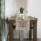 Snycler Table Runner Boho Table Runners Vintage Elegant Farmhouse Table Center Linen Decor for Home Dining Party Entrance (13x108 Inch) Boho-Brown