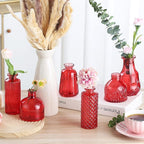 Bud Vases 15 Pcs for Centerpieces Wedding,Flower Vases in Bulk for Rustic Home Decor,Small Vases for Wedding,Mother's Day,Graduation,Christmas,Birthday Party,Valentine's Day(Wine)