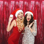 GOER 3.2 ft x 9.8 ft Metallic Tinsel Foil Fringe Curtains Party Photo Backdrop Party Streamers for Birthday,Graduation,New Year Eve Decorations Wedding Decor (3 Pcs,Burgundy)
