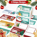 500 PCS Christmas Gift Tags Christmas Santa Claus Stickers Self Adhesive Cartoon Christmas Tag Christmas Festival Holiday Decor（New）
