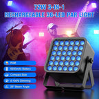 Rechargeable Par Can Lights, 72W RGB 5200mAh Uplights Battery Powered Stage Light, Wireless DJ Lights Sound Activated with Remote & DMX Control for Festivals, Weddings, Bars, Churches, DJ (16 Packs)