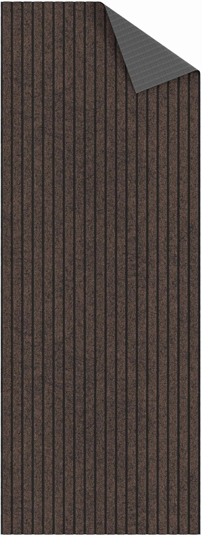 Ottomanson 2'7" x 12' Hallway Runner with Scraper Pile - Extra Durable Non-Slip Rug Mat for Indoor & Outdoor Use - Ideal for Kitchen, Entryway & Garage - High-Traffic Carpet, Brown