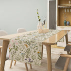 Wildflowers Floral Table Runner, Retro Flower Butterfly Seasonal Spring Summer Kitchen Dinning Table Runner for Indoor Outdoor Home Wedding Party Holiday, 13x108 Inch
