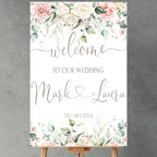 Personalized Wedding Welcome Sign, Welcome To Our Wedding Sign, Blush Pink Wedding Welcome Sign | Soft Pink Editable Welcome Poster | Floral Printable Wedding Welcome Board | Editable Wedding Sign