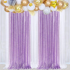 Poise3EHome 2Pcs 2Ft x 8Ft Sequin Backdrop Curtains, Glitter Photography Background, Sequence Xmas Thanksgiving Backdrop (Lavender, 2 pcs-2ftx8ft)
