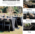 sancua 8 Pack Black Tablecloth 90 x 132 Inch - Rectangle Table Cloth for 6 Feet Tables Stain and Wrinkle Resistant Washable Polyester Table Cover for Dining Wedding Banquet Party Buffet Restaurant