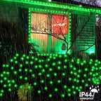 YEGUO 165ft 500 LED Halloween Lights Outdoor Waterproof, 8 Modes Green String Lights Plug in, Green Wire Christmas Lights Indoor with Timer Memory