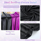 9.6x8FT Black Sequin Curtains: Photo Backdrop Drapes 2 Pieces 4.8x8FT Birthday Backdrop for Hallween Decorations Arch Backdrop