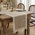 Table Runners 63 Inches,Waterproof Boho Table Runner with Tassel Fringe,Table Runner for Party Coffee Table
