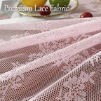 Jeloris Round Lace Tablecloth with Elegant Scalloped Bottom for Any Special Event Such as Wedding, Birthday Party, Baby Shower, Anniversary (48 inch, Style 2)