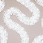 72 Feet Christmas Tinsel Garland Shiny Metallic Tinsel Twist Garland Streamers Ornaments Long Glitter Christmas Tree Hanging Decorations for Party Holiday Wedding Birthday Tree Wall Rail (Snowy White)