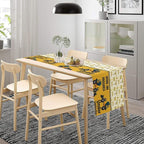 Cartoon Car Table Runner,Boys Kids Construction Vehicles Truck Yellow Print Tablecloth Burlap for Hotel Indoors Outdoor Dining Room Kitchen Home Decor,W13X L70 in