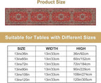 Vintage Boho Floral Table Runner, Rustic Country Farmhouse Red Black Retro Flower Pattern for Home Kitchen Table Decor Dining Coffee Room Party Decor 13x36in