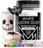 MONÉGASQUE White Edible Glitter for Drinks 15g – Edible Glitter for Cakes & Cocktails - Halloween Sprinkles White Luster Dust for Cocktail, Cake Decorating, Food Decorations Spray - Drink Shimmer