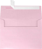 LUXPaper A7 Invitation Envelopes | Peel & Press | 5 1/4" x 7 1/4" | Rose Quartz Metallic | 80lb. Text | 50 Qty