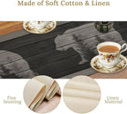 Rustic Country Bear Table Runner, Black Wood Wooden Cabin Wild Animals Hunting Table Cloth for Home Kitchen Dining Table Runner 13x90 Inch