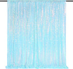 Blue Iridescent Backdrop Curtain for Party: 10ftx10ft Sequin Background for Mermaid Wedding Birthday Decorations
