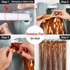 ParyWoo Orange Streamers 2pcs Tinsel Backdrop 8.2FT Metallic Orange Foil Fringe Streamer Curtains Photo Booth Backdrop for Halloween Graduation Baby Shower Bachelorette Wedding Party Decorations