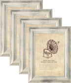 4×6 Picture Frame Set of 4,Vintage Photo Frame, Rustic Retro Picture Frame with Tempered Glass, Decorative Art on Walls and Tabletop Placement Family Friends Wedding Gift