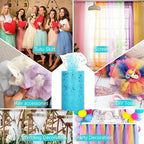 Glitter Tulle Rolls, 6” by 50 Yards (150FT) Sparkling Tulle Spool Ribbon Sequin Tulle Netting Fabric for Tutu Skirt Wedding Birthday Baby Shower (Light Blue)