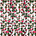 16Pcs 126Ft Pink Rose Garland, Fake Rose Hanging Flowers, Artificial Flower Vine, Hanging Floral Vine Garland for Wedding, Birthday Party, Wall Arch, Halloween, Christmas Garden Backdrop Decor