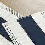 Artoid Mode Dark Blue Farmhouse Rustic Table Runner, Seasonal Holiday Hollow Kitchen Dining Table Decoration for Home Party Decor 12x60 Inch