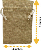 Supply Friend 50 Small Burlap Bags with Drawstring, 4x6 Inch Rustic Gift Bag Bulk Pack for Birthday, Wedding, Party Favors, Advent, Christmas, Holiday Gift Wrap, Jewelry and Treat Pouches