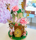 JeVenis Pink Fairy Cake Decoration Mushroom Cake Decoration Fairy Cake Decoration Garden Fairy Cake Decoration Fairy Party Supplies Fairy Party Favors