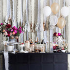 PartyWoo Crepe Paper Streamers 4 Rolls 328ft, Pack of Silver Foil Party Streamers, Party Streamers for Birthday Party Decorations, New Year's Eve Decorations, Wedding Decorations (1.8 In x 82 Ft/Roll)