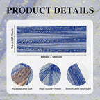 Artoid Mode Blue Gold Gauze Table Runner 120 Inch 10FT, Glitter Metallic Foil Sheer Dining Wedding Anniversary Holiday Table Decor for Home Party