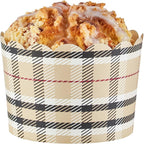 Panificio 10 Ounce Cupcake Wrappers, 200 Scalloped Baking Cups - Oven-Ready, Greaseproof, Plaid Paper Cupcake Liners, Disposable, For Birthdays, Baby Showers, Or Weddings - Restaurantware
