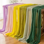 3Pcs Forest Green Gauze Rustic Cheesecloth Table Runner 120 Inch 10 FT for Wedding Baby Shower Bridal Shower Birthday Engagement Garden Outdoor Party Long Sheer Boho Decorations