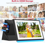 RCA 10.1" WiFi Digital Picture Frame Uhale App Photo Frames Electronic HD IPS Touch Screen Display with 32GB Memory LED Lights, Support USB/SD Card, Slideshow, Instantly Share Photos Videos