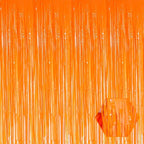 6 Pack Macaron Orange Foil Fringe Curtain Backdrop, 3.28Ft x 8.2Ft Metallic Tinsel Foil Fringe Streamer Curtains for Photo Booth, Birthday, Wedding, New Year Party Decorations