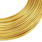 Fashewelry 180 Feet 2mm Gold Aluminum Wire Bendable Metal Craft Wire for Beading Sculpting Jewelry Making