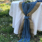 12 Pack Navy Blue Cheesecloth Table Runner 20 x 120 inch Gauze 10FT Semi Sheer Boho Fabric Cheese Cloth Table Runner for Wedding Party Birthday Baby Bridal Shower