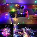 WATERGLIDE 12 Pack Colorful Fairy Lights Battery Operated (Included), 7 ft 20 LED Mini String Lights, Waterproof Silver Wire Firefly Starry Light for DIY Wedding Christmas Party Mason Jars Decor