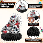 KatchOn, Day of The Dead Centerpieces - Pack of 12 | Halloween Centerpieces, Day of The Dead Decorations | Halloween Honeycomb, Day of The Dead Halloween Decorations | Dia De Los Muertos Decorations