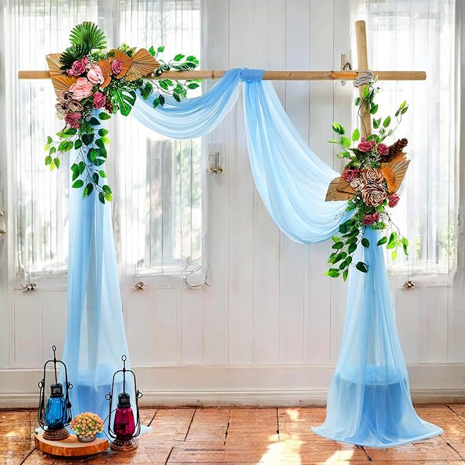 MDS Halloween Chiffon Draping Fabric - 1 Panel, 30" Wide x 100ft Long - Sheer Spooky Arbor & Canopy Drapery for Haunted House Backdrops, Party Ceilings, DIY Costumes & Themed Events - Turquoise