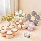 Flower Shaped Floor Cushion & Decorative Throw Pillow, Soft Plush Seating Cushion, Grey (17.7 Inch)
