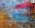 YYNXSY Colorful Brick Wall Photo Backdrop Retro Theme Stone Brick Wall Background Brick Design Microfiber Background Brick Decoration Brick Party Decoration Photo Background 10X8FT YY-24, Black