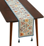 ISAENNE Designer Bohemian Elegant Linen Table Runner 71 Inches Long,Colorful Flower Pattern Table Runners for Dining Tables,Thanksgiving,Kitchen Tables,Christmas,12"*71"-Floralsea A