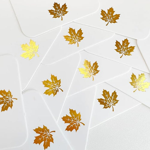 100 Pcs Blank Gift Tags with String Gold Foil Maple Leaf Fall Large Gift Tags with 65 Ft Jute Twine White Paper Cute Tags for Fall Autumn Thanksgiving Harvest Party Gift Wrap Tags