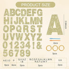 BEISHIDA 116 PCS A-Z Glitter Champagne DIY Letter Banner Kit Make Your Own Banner，Including 111 Letters and Numbers 3 Rope and 2 Threading Device,Customized for Birthday Graduation Wedding Party Decor